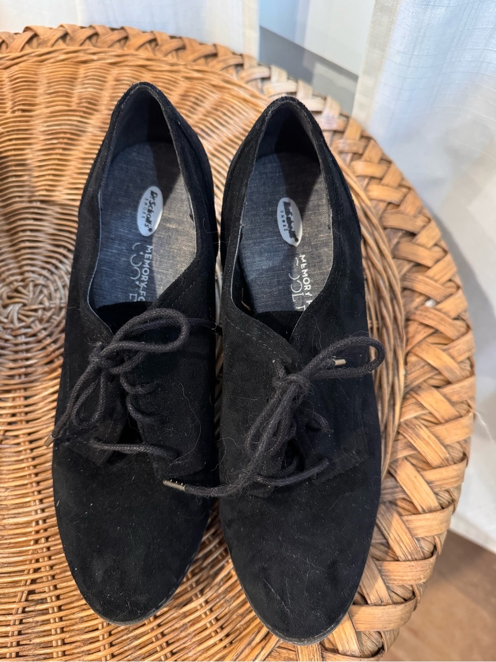 Black Suede Dr Scholl’s Lace-Up Women's Oxfords - Comfort Memory Foam